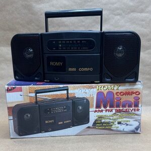 Romy Mini Compo Portable AM/FM Radio - Black Vintage